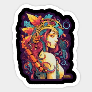 Plastic Macaroni Boho Trippy Hippy Galactic Noodle Sticker